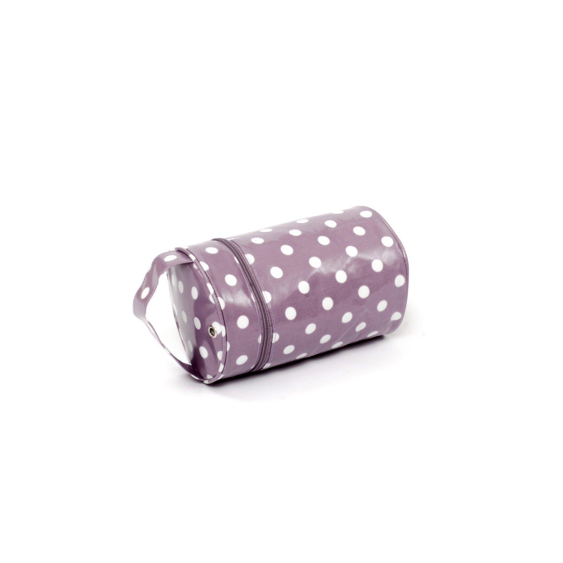 Wool Holder: Matt PVC : White Dots on Purple Colour