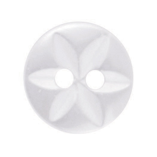 Star Button : 11mm: Pearl White
