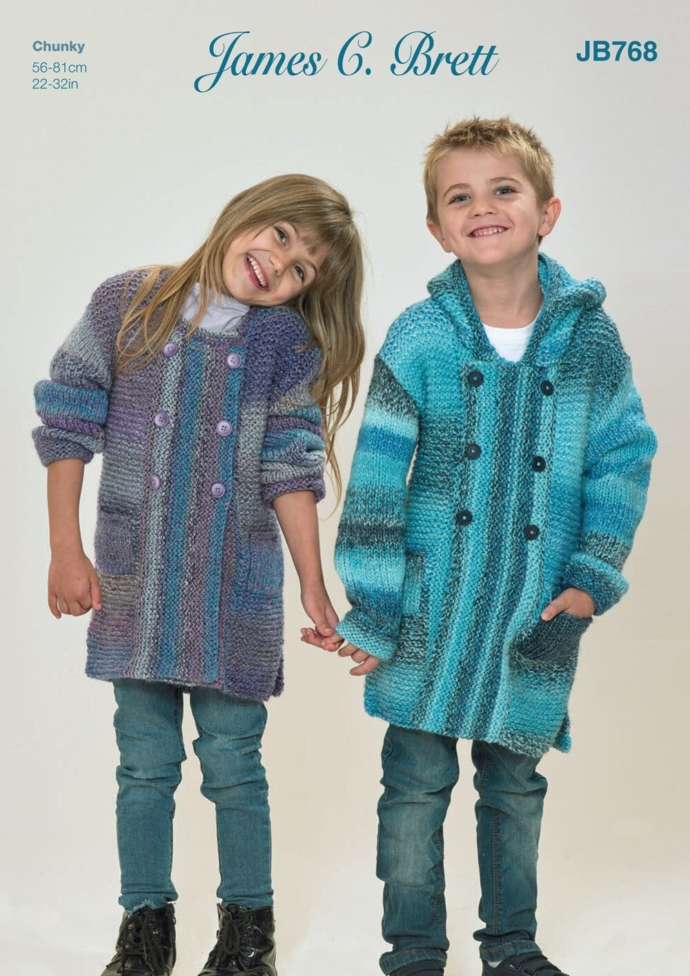 James C Brett JB768 Jackets in Marble Chunky Pattern