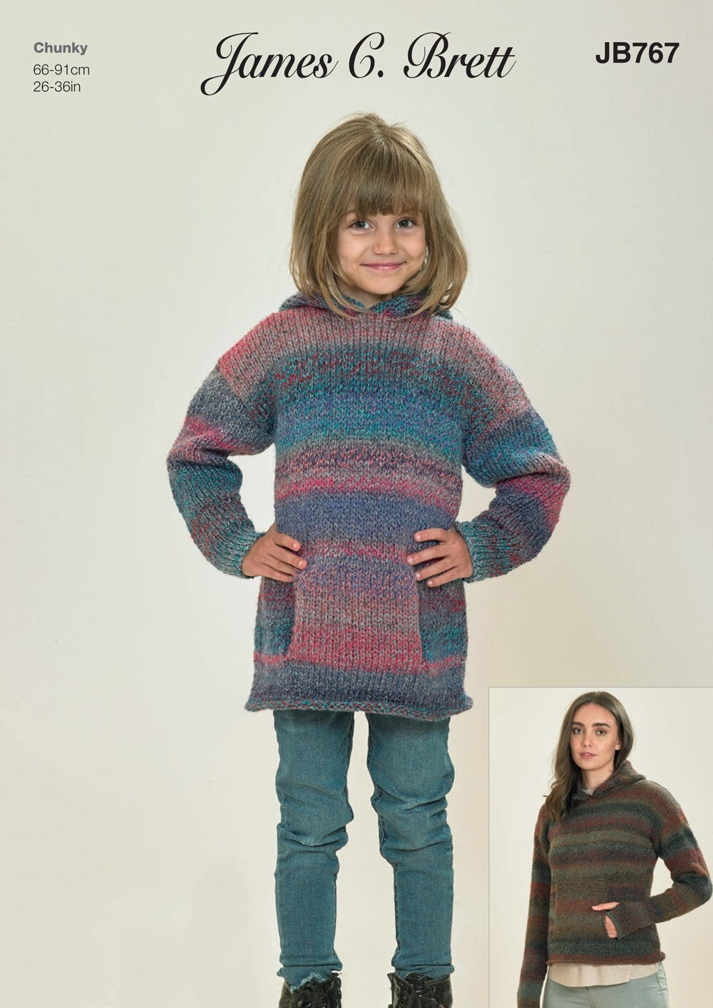 James C Brett JB767 Hoodies in Marble Chunky Pattern