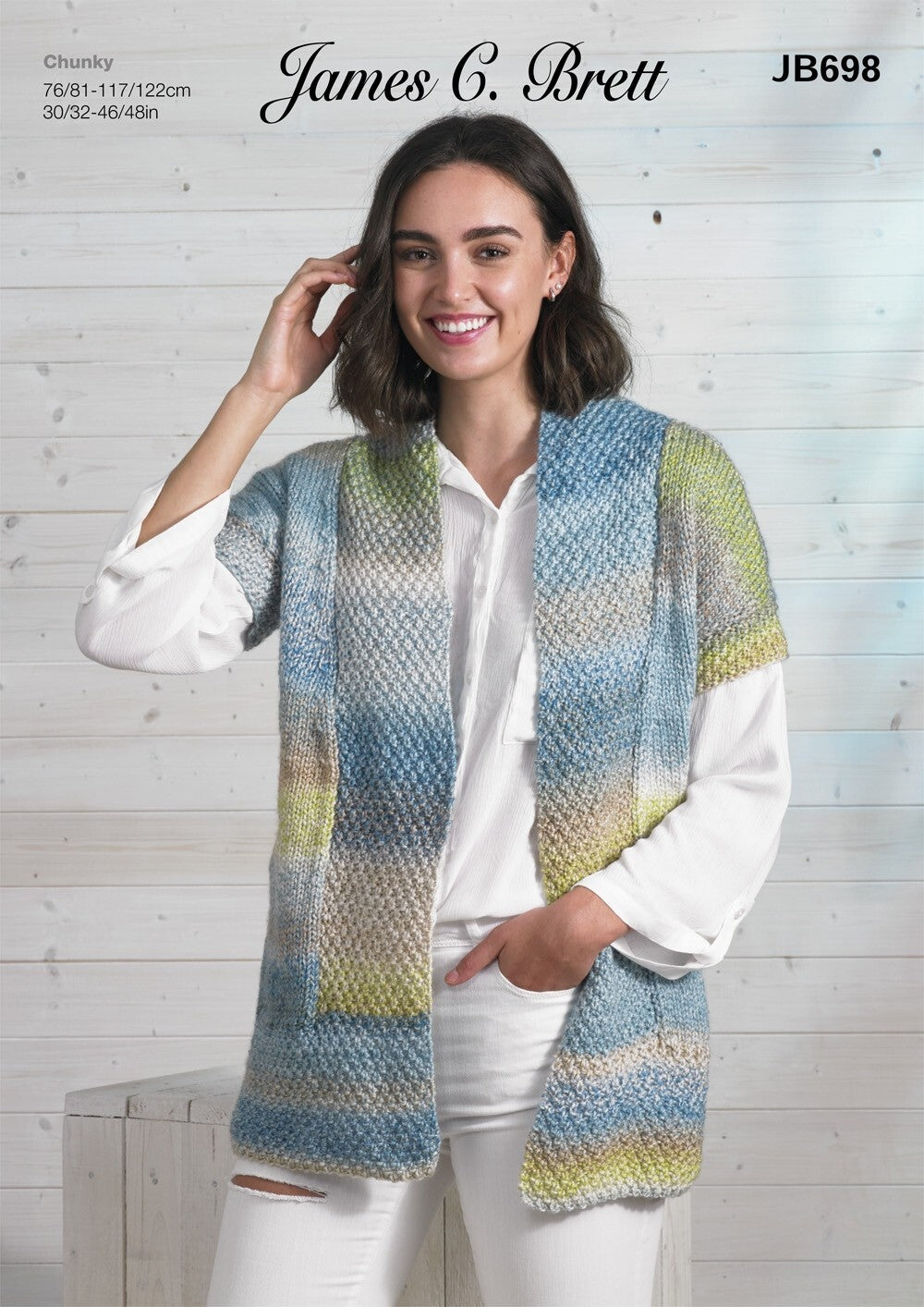 James C Brett JB698 Jacket in Marble Chunky Pattern