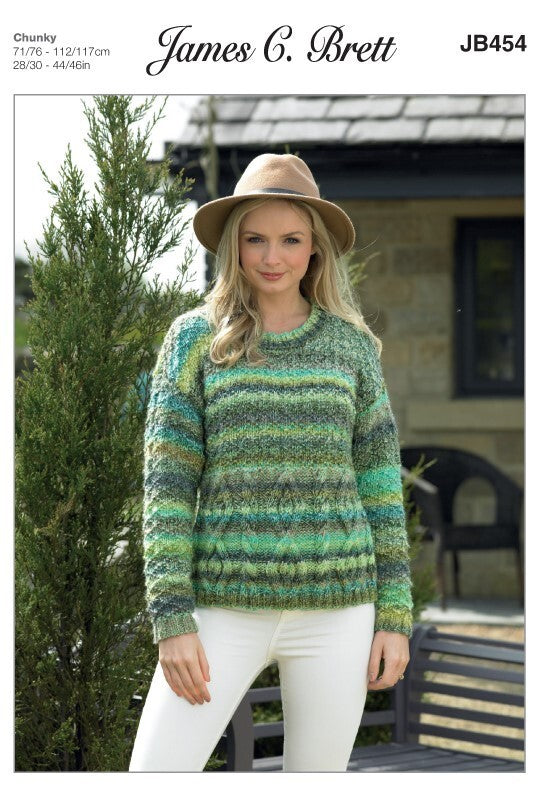 James C Brett JB454 Sweater in Marble Chunky Pattern