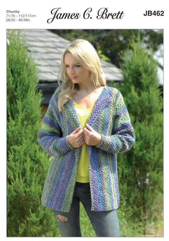 James C Brett JB462 Jacket in Marble Chunky Pattern