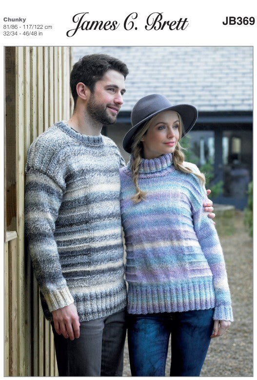 James C Brett 369 Sweaters in Marble Chunky Pattern