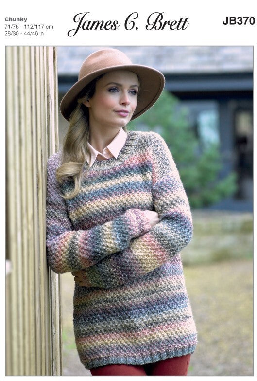 James C Brett JB370 Sweater in Marble Chunky Pattern