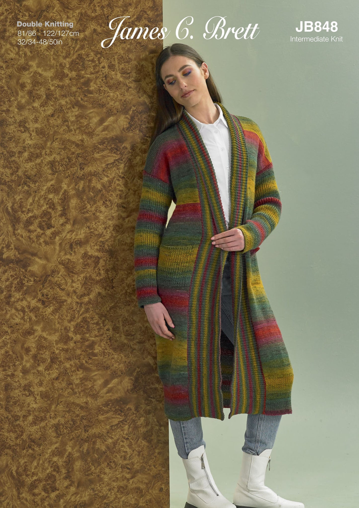 James C Brett JB848 Cardigan in Aurora Pattern