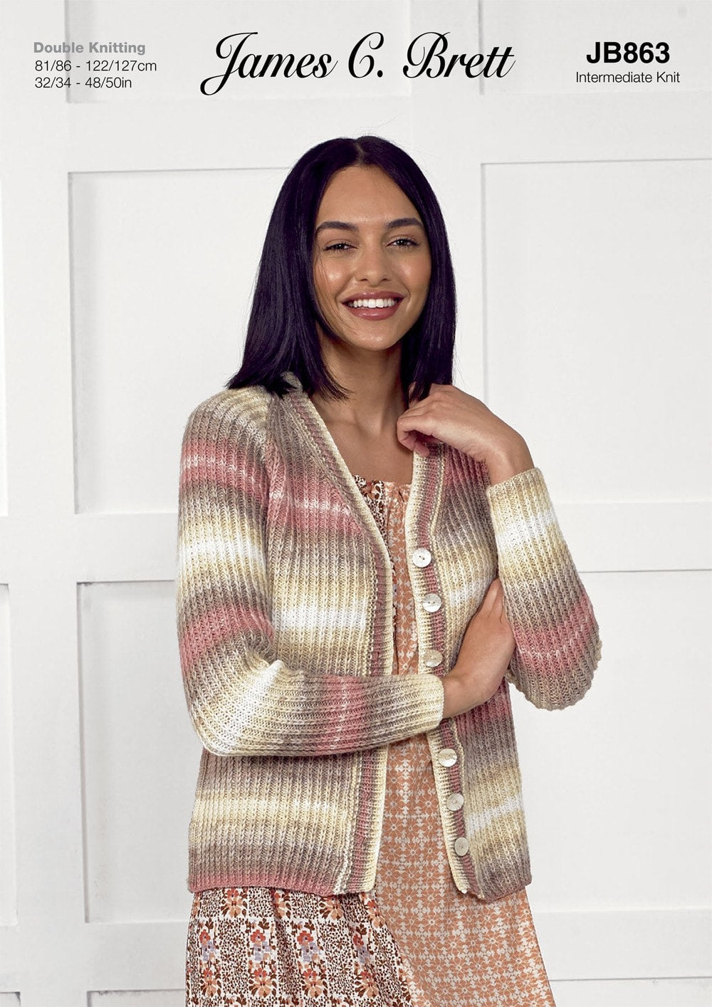 James C Brett JB863 Cardigan in Aurora Pattern