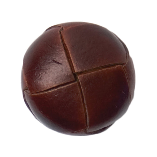 Imitation Leather Button 15mm Dark Brown