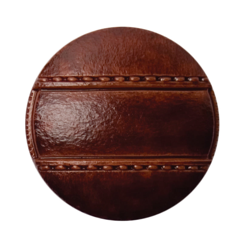 Leather Look Button 23mm Brown
