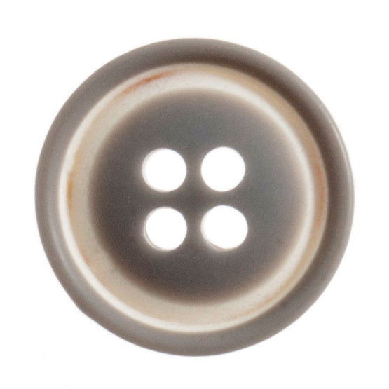 Raised Rim Button with White Detail 18mm Grey