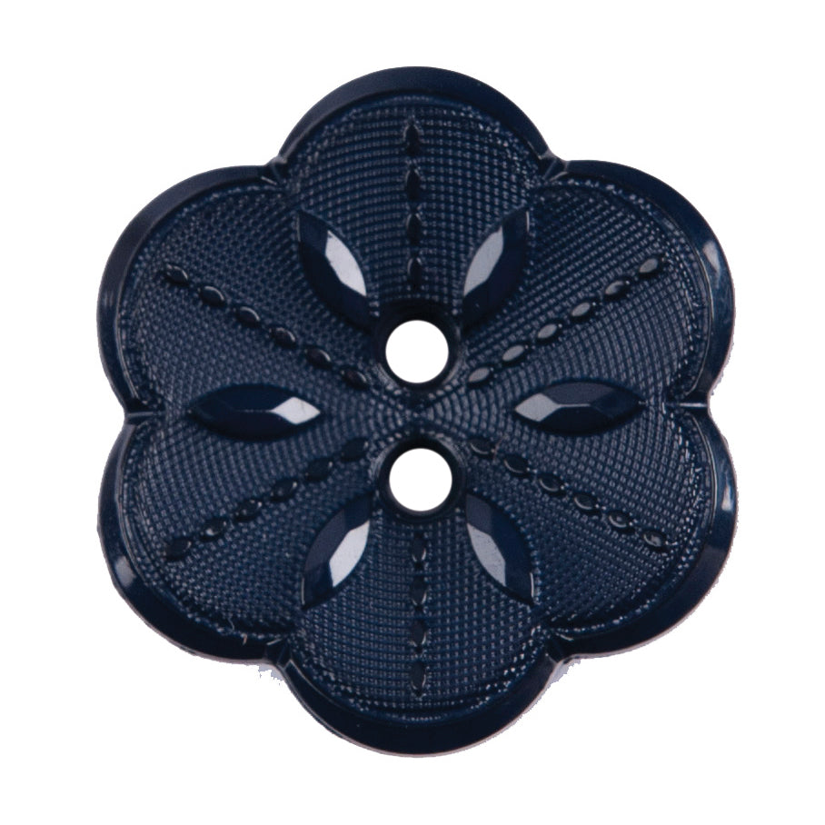 Flower Button 22.5mm Navy
