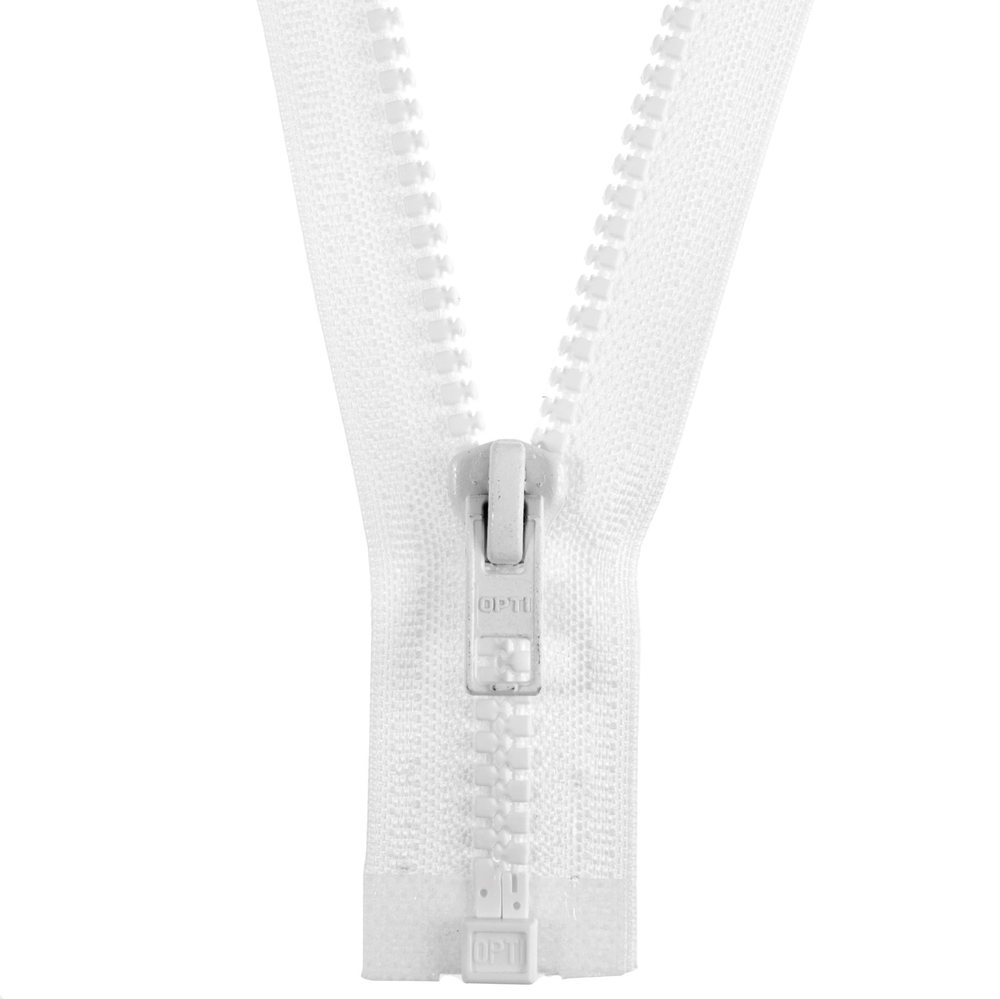 Opti Sport Open Ended Zip 50cm 20" White