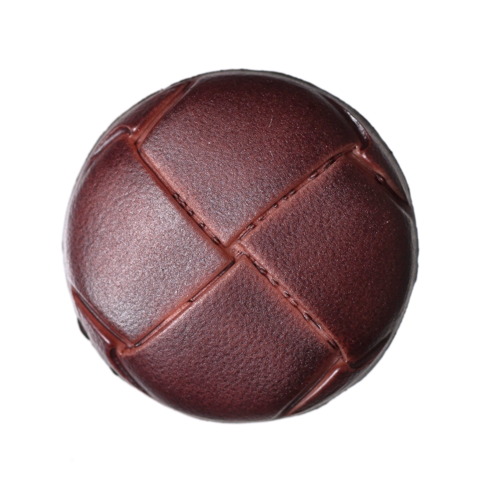 Imitation Leather Button 25mm Brown