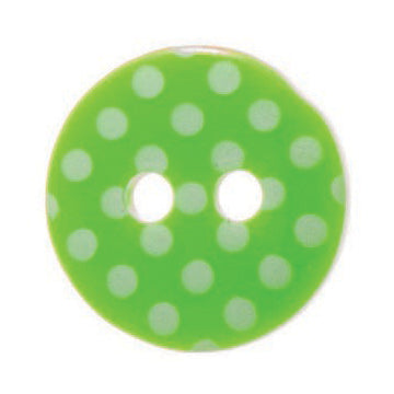 Spotty Button: 12mm: Green and White