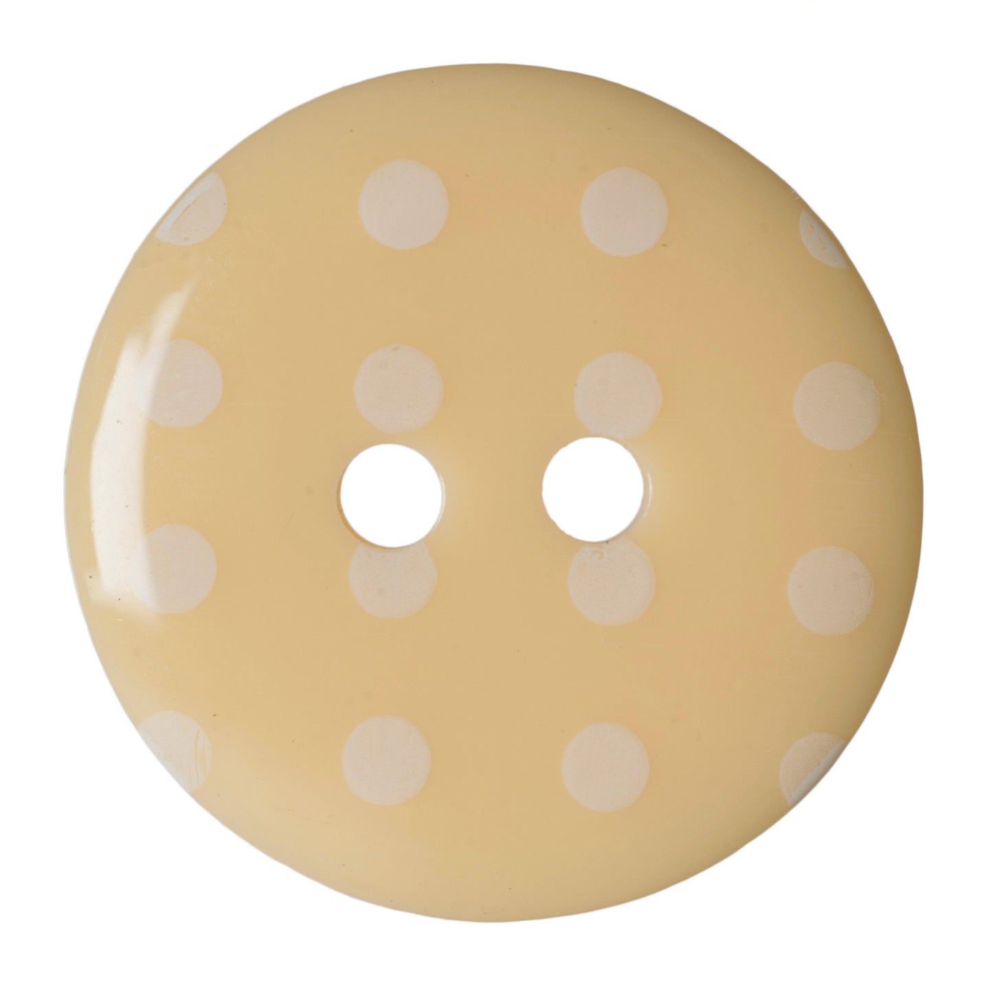 Spotty Button 12mm: Cream and white