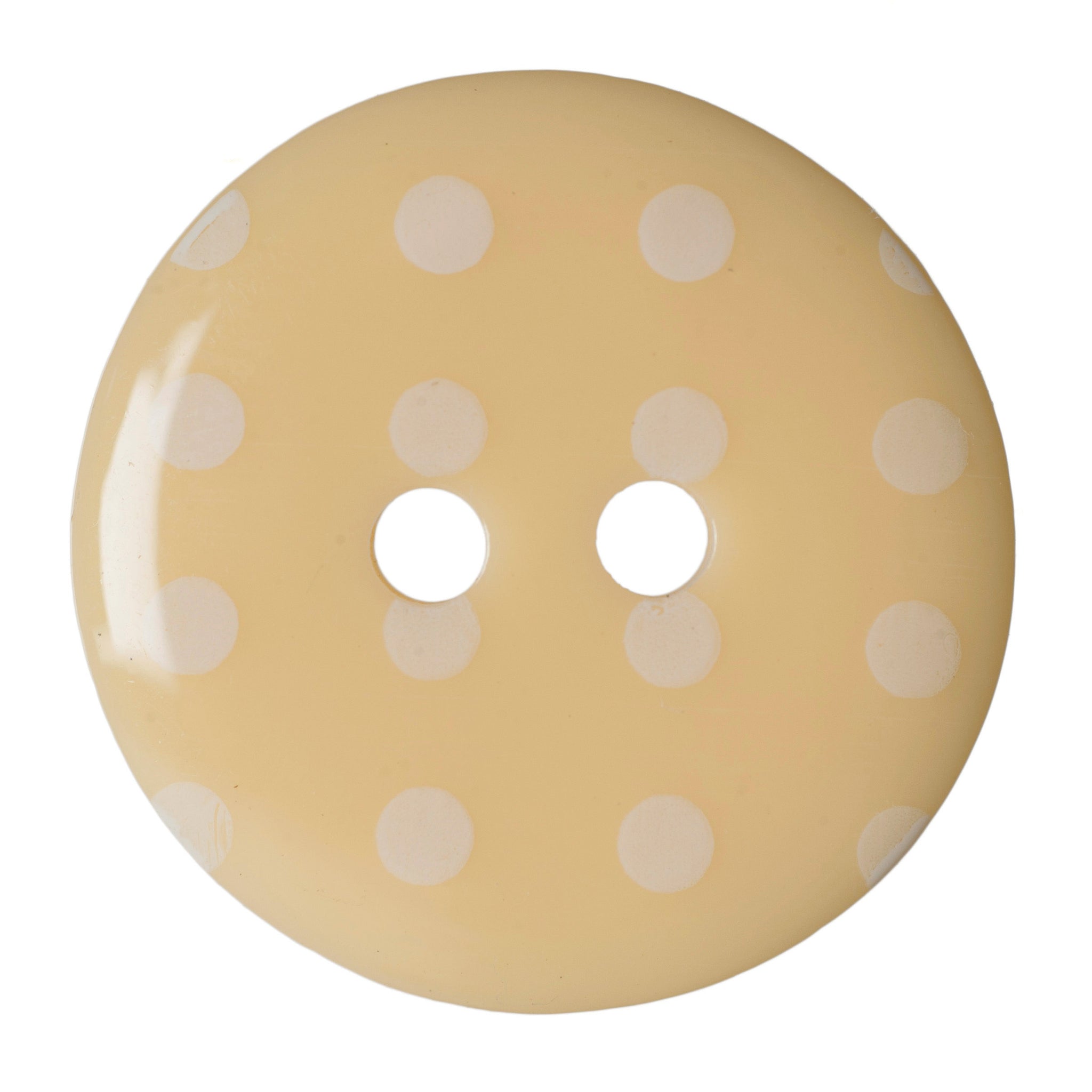 Spotty Button 12mm: Cream and white