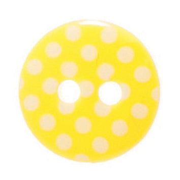 Spotty Button 12mm: Yellow and white