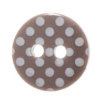 Spotty Button 12mm: Grey and white