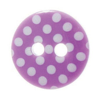 Spotty Button 12mm: Purple and White