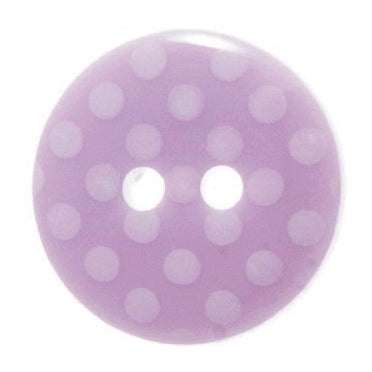 Spotty Button: 12mm: Lilac and White