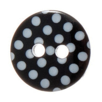 Spotty Button 12mm: Black and White