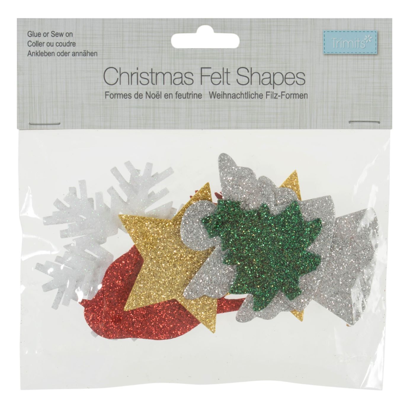 Motif Felt Glitter Christmas Shapes