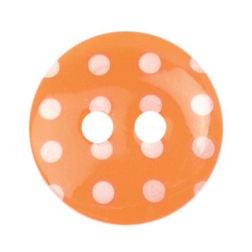 Spotty Button 12mm: Orange and White