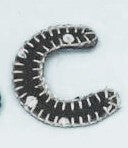 Embroidered Iron On Patchwork Letter C Brown