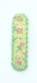 Embroidered Iron On Patchwork Letter I Green