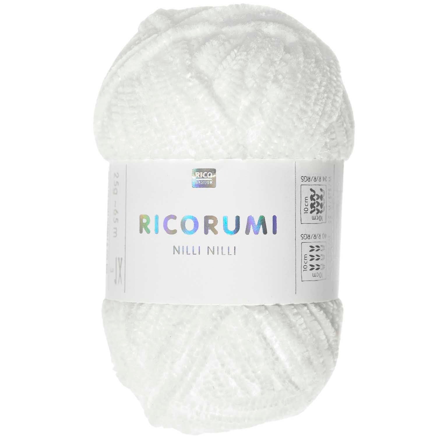 Rico Ricorumi Nilli Nilli 001 White Chenille Yarn 25G