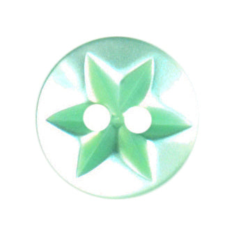 Star Button 13mm Green