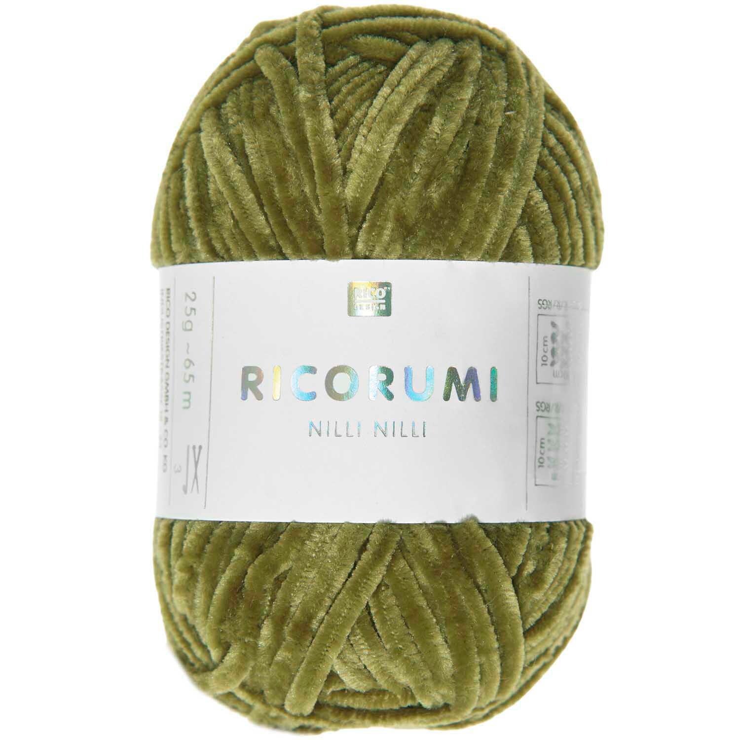Rico Ricorumi Nilli Nilli 020 Olive Chenille Yarn 25G