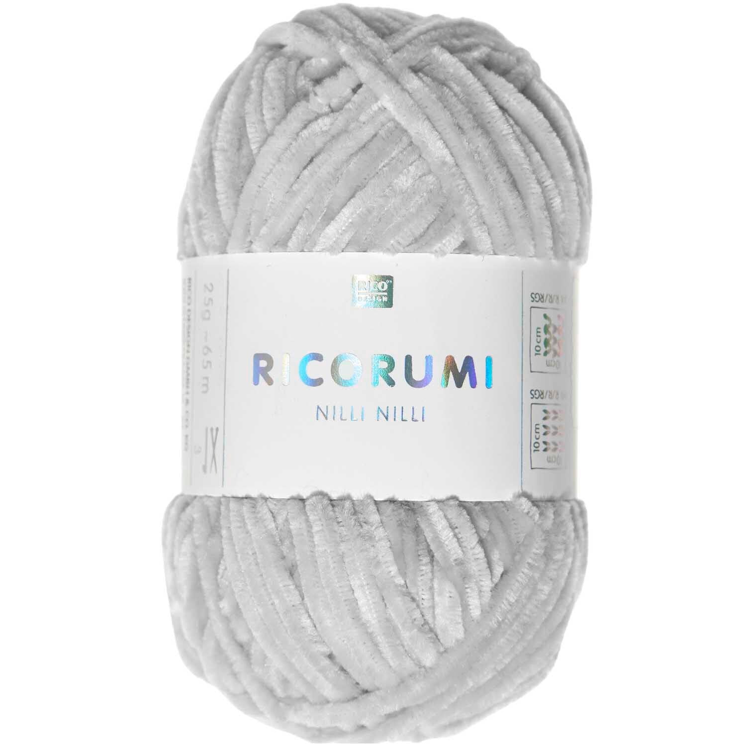 Rico Ricorumi Nilli Nilli 025 Silver Grey Chenille Yarn 25G