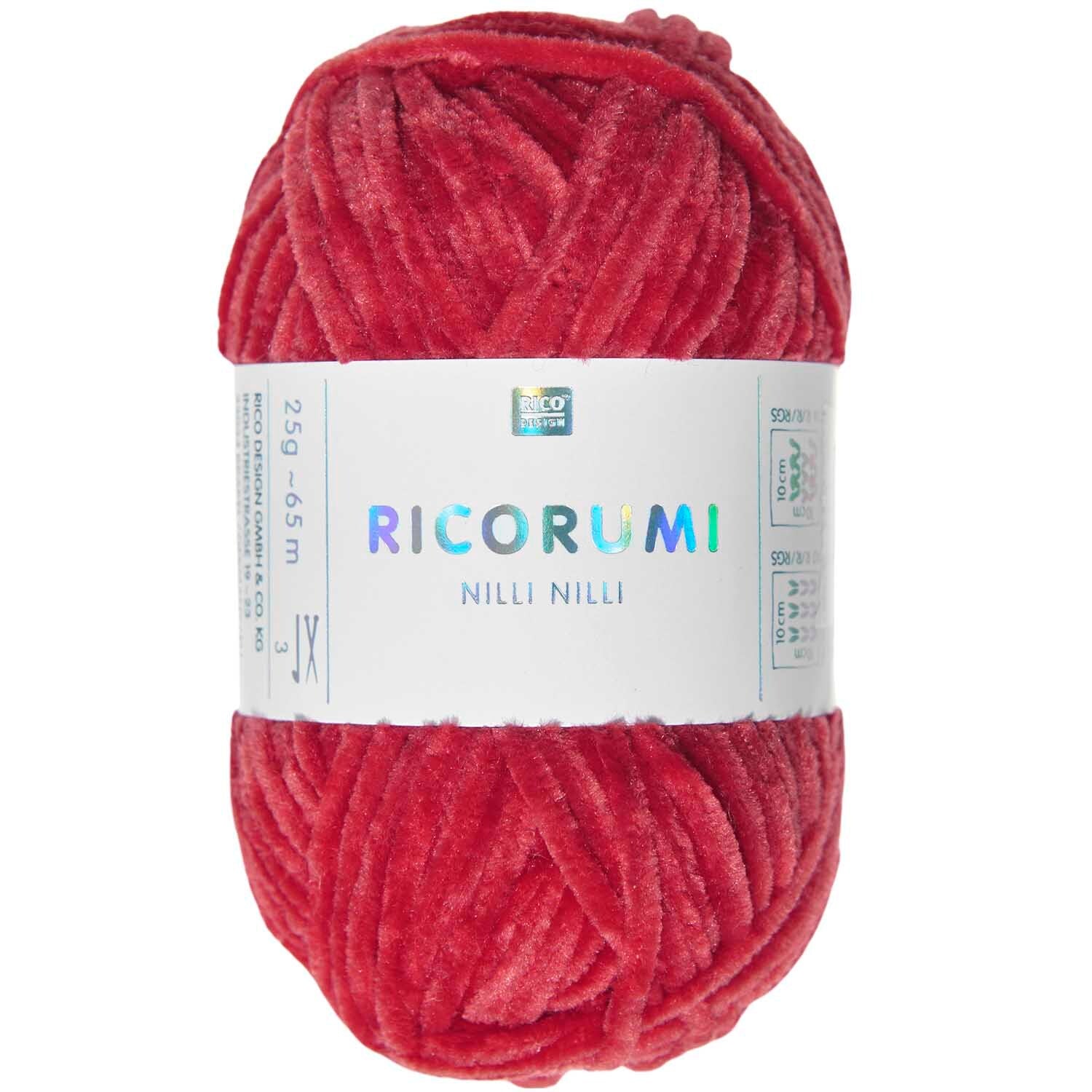 Rico Ricorumi Nilli Nilli 009 Red Chenille Yarn 25G