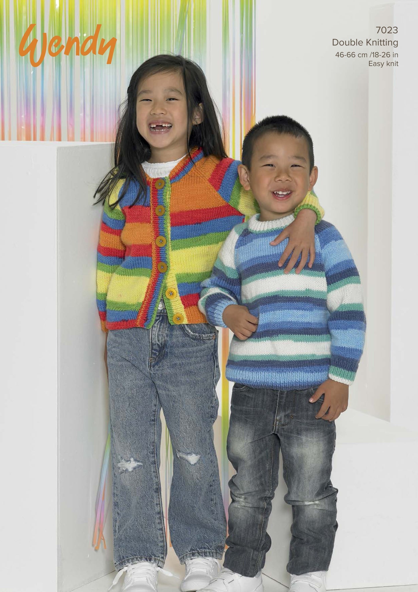 Wendy 7023 Sweater and Cardigan in Giggles DK Pattern