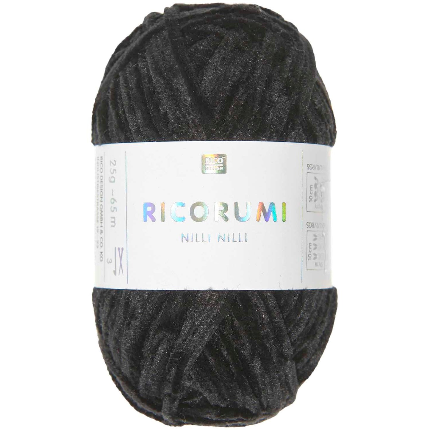 Rico Ricorumi Nilli Nilli 027 Black Chenille Yarn 25G