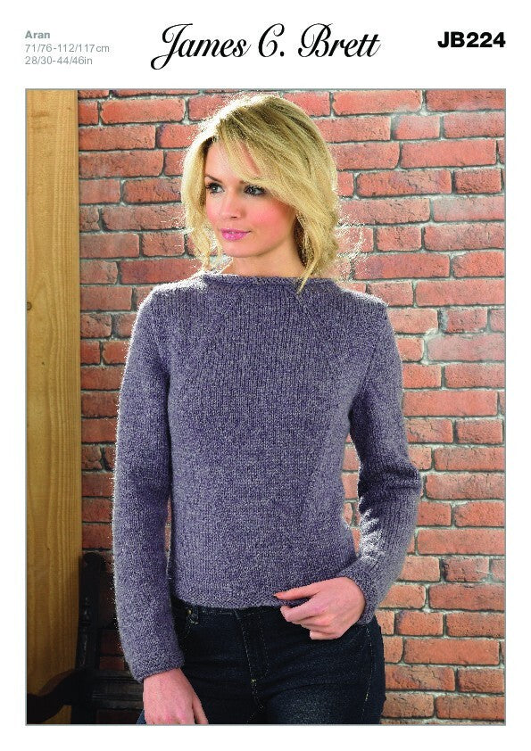 James C Brett JB224 Womens Jumper in Aztec Aran Pattern