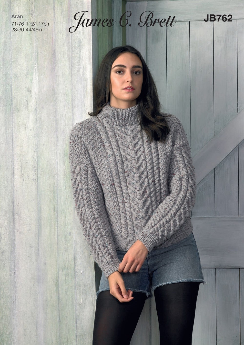 James C Brett JB762 Sweater in Rustic with Wool Aran Leaflet
