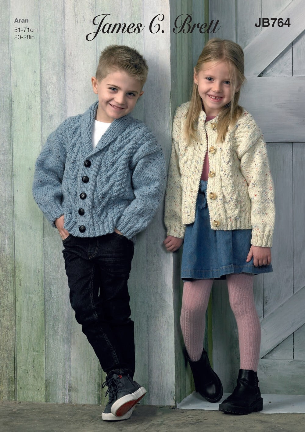 James C Brett JB764 Jacket and Cardigan in Rustic with Wool Aran Leaflet