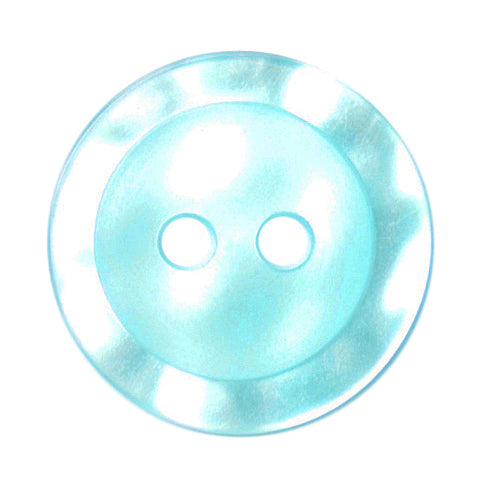 Rimmed Button 14mm Light Blue