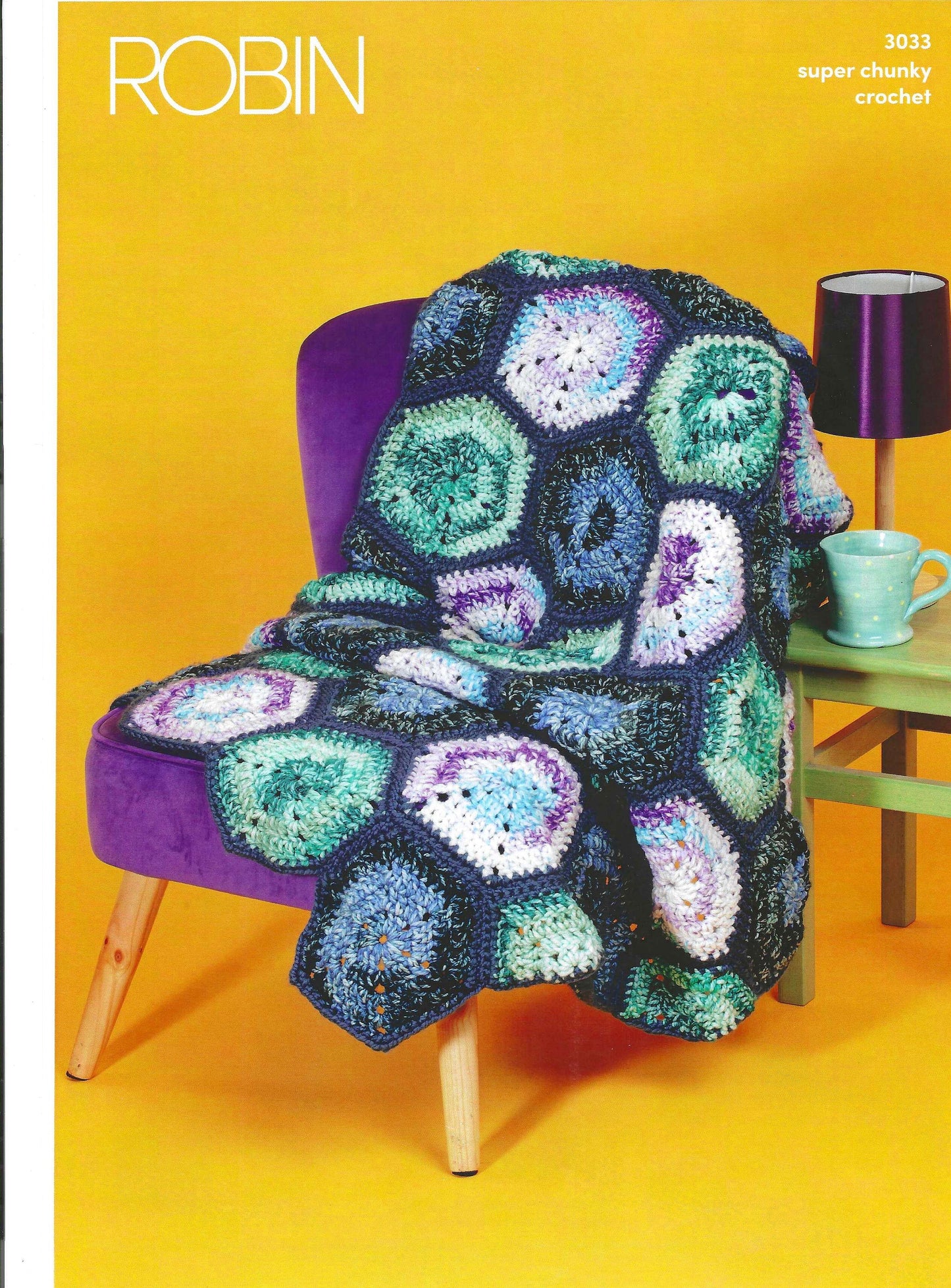 Robin 3033 Super Chunky Crochet Hexagon Blanket