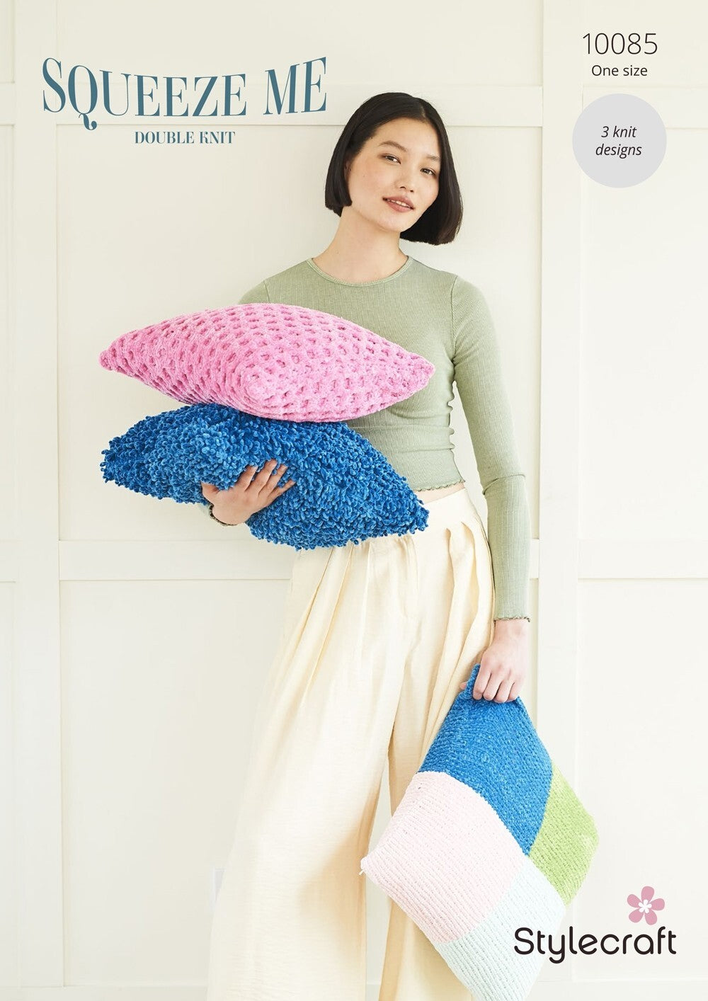 Stylecraft 10085 Cushions in Squeeze Me DK leaflet