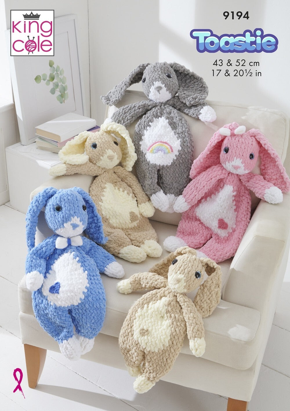 King Cole 9194 Snuggle Bunnies in Toastie, Big Value DK 50g and Big Value Baby DK 50g Leaflet