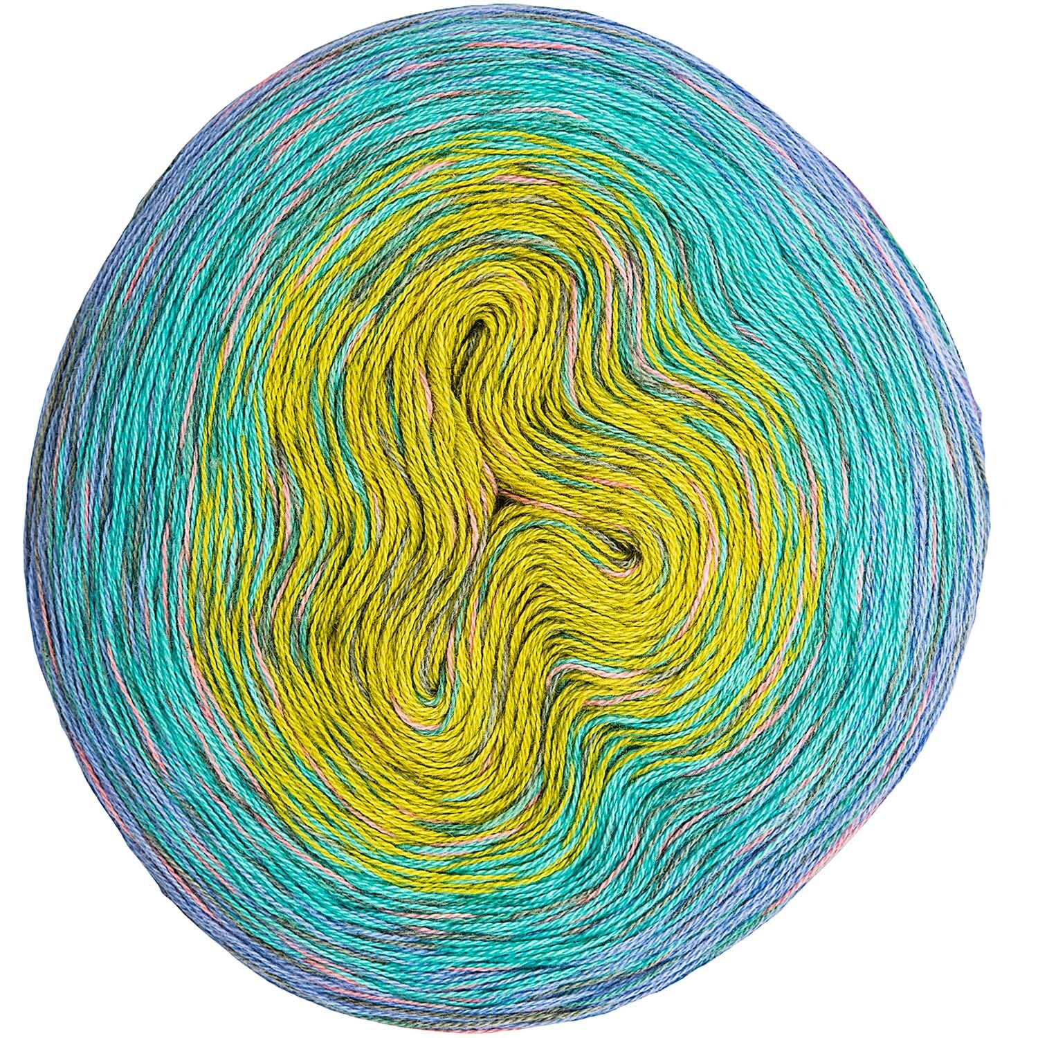 Rico Creative Cotton 4 Ply Degrade Prints Blue/Green 003 200g