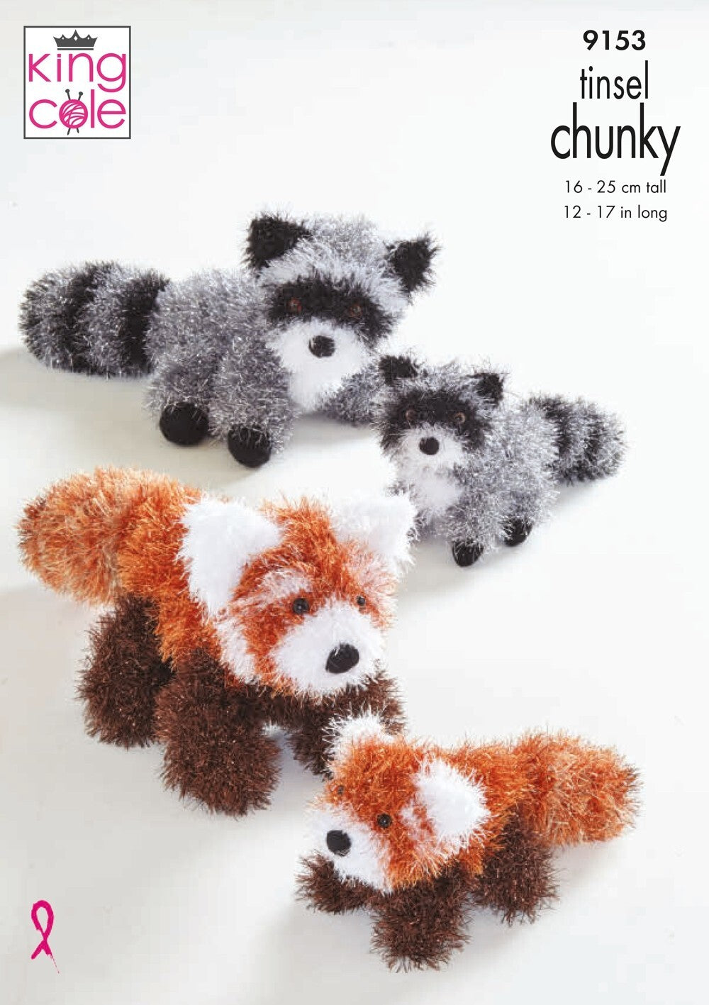 King Cole 9153 Red Panda and Racoon in Tinsel Chunky leaflet