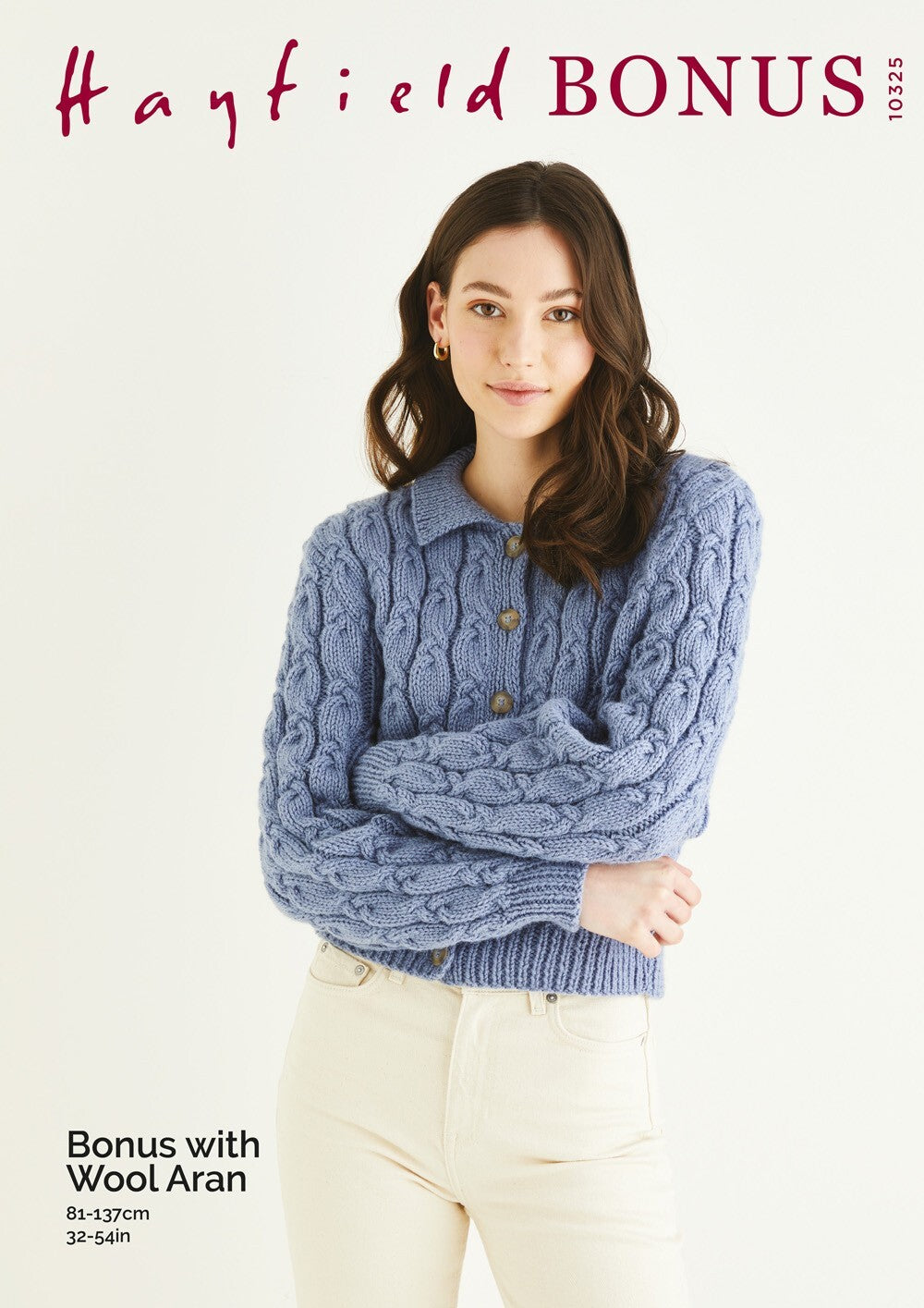 Hayfield 10325 Cardigan in Hayfield Bonus Aran with Wool leaflet