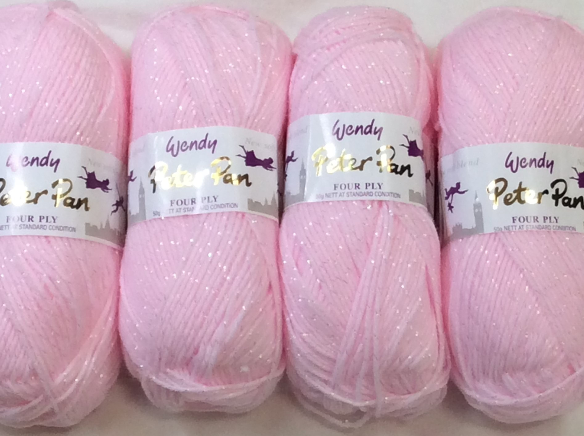 Wendy Nylonette wool blend Botany wool pink 3 ply five  1 oz skeins Made in England  1950s